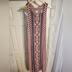 Pink Xhiliration XL Aztec pattern maxi dress
